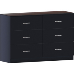 Vida Designs Riano 6 Drawer Black Chest of Drawers with Metal Handles - Wilko - thumbnail 3