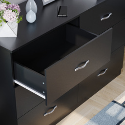 Vida Designs Riano 6 Drawer Black Chest of Drawers with Metal Handles - Wilko - thumbnail 5