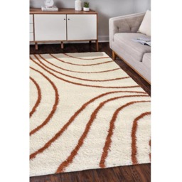 Homemaker Ivory and Terracotta Snug Isobar Shaggy Rug 160 x 230cm - Multi - Wilko - thumbnail 5