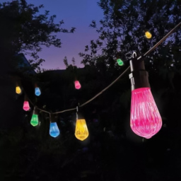 Garden Mile 10 Pack Multicolour Fluted LED String Light - Size: 15 x 950 x 15cm - Black - Wilko - thumbnail 1