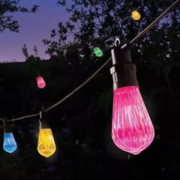 Garden Mile 10 Pack Multicolour Fluted LED String Light - Size: 15 x 950 x 15cm - Black - Wilko - thumbnail 3