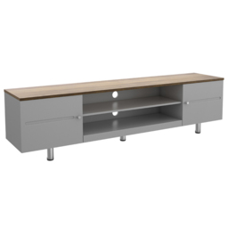 AVF Whitesands 2 Door 2 Shelf Satin Grey TV Unit - Size: 39.6 x 190 x 50cm - Multi - Wilko - thumbnail 3