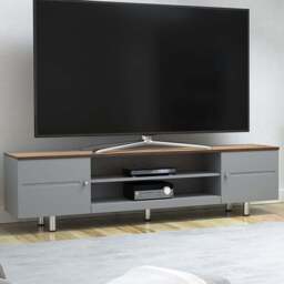 AVF Whitesands 2 Door 2 Shelf Satin Grey TV Unit - Size: 39.6 x 190 x 50cm - Multi - Wilko