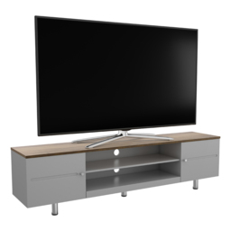 AVF Whitesands 2 Door 2 Shelf Satin Grey TV Unit - Size: 39.6 x 190 x 50cm - Multi - Wilko - thumbnail 4
