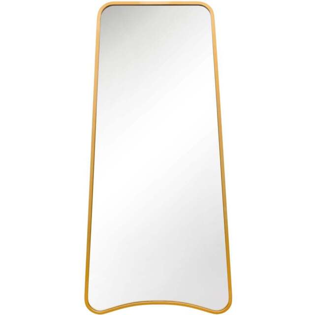 MirrorOutlet The Coartans Gold Metal Trapezoid Wall Mirror 200 x 95cm - Wilko - image 1