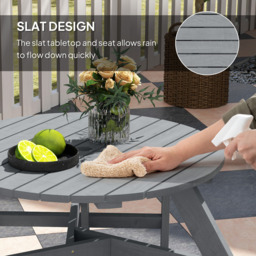 Outsunny 6 Seater Grey Fir Wood Table Bench Set - Wilko - thumbnail 7