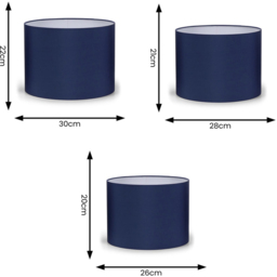 ValueLights Torbery Navy Nesting Ceiling Light Shade 3 Pack - Size: 22 x 30 x 30cm - Blue - Wilko - thumbnail 7