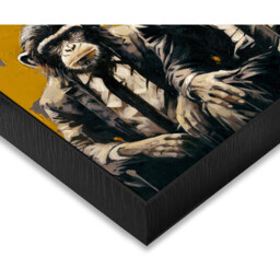 Trio of Monkeys Textured Framed Canvas Yellow - Wilko - thumbnail 3