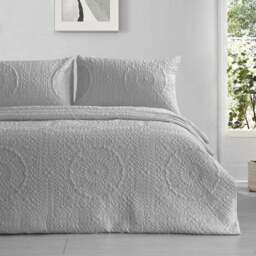 Velosso Winchester Grey Bedspread Set 235 x 235cm - Size: King - Wilko - thumbnail 1