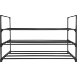 AMOS 3 Tier Black Shoe Rack - Size: 31 x 90 x 55cm - Wilko - thumbnail 3