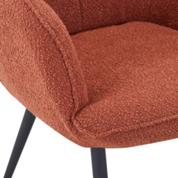 Paris Boucle Copper Armchair and Footstool Set - Size: Single - Orange - Shankar - Wilko - thumbnail 7