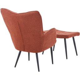Paris Boucle Copper Armchair and Footstool Set - Size: Single - Orange - Shankar - Wilko - thumbnail 6