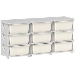 HOMCOM 9 Drawer Cream Kids Chest of Drawers - Size: 9 Drawers - Wilko - thumbnail 3