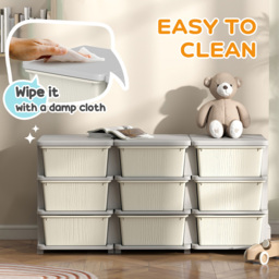 HOMCOM 9 Drawer Cream Kids Chest of Drawers - Size: 9 Drawers - Wilko - thumbnail 7