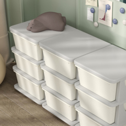 HOMCOM 9 Drawer Cream Kids Chest of Drawers - Size: 9 Drawers - Wilko - thumbnail 4
