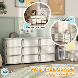 HOMCOM 9 Drawer Cream Kids Chest of Drawers - Size: 9 Drawers - Wilko - thumbnail 6