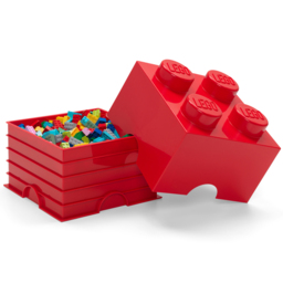 LEGO 4 Knobs Red Storage Brick - Size: 25 x 25 x 18cm - Wilko - thumbnail 4