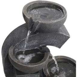 Living and Home 3 Tier LED Cascading Bowl Outdoor Water Fountain - Size: 47 x 30 x 25cm - Grey - Wilko - thumbnail 4