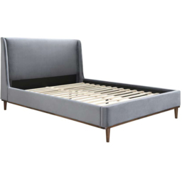 Birlea Lincoln King Size Plush Velvet Bed Frame with Headboard - Grey - Wilko - thumbnail 3