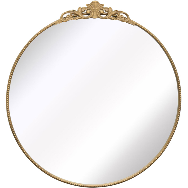 The Crown Gold Metal Wall Mirror 100 x 100cm - MirrorOutlet - Wilko - image 1
