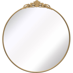 The Crown Gold Metal Wall Mirror 100 x 100cm - MirrorOutlet - Wilko - thumbnail 1