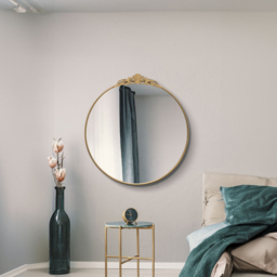 The Crown Gold Metal Wall Mirror 100 x 100cm - MirrorOutlet - Wilko - thumbnail 6