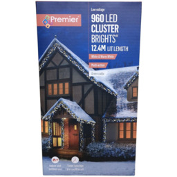 Premier ClusterBrights 960 Cool and Warm White LED Christmas Cluster Light 12.4m - Size: 5 x 1240 x 5cm - Wilko - thumbnail 3
