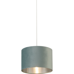 Lighting Collection Sage Green Silver Inner Velvet Drum Shade - Size: 20 x 30 x 30cm - Wilko - thumbnail 4