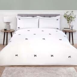 Belle Bow BeddingWhiteSuperking - Size: Super King - Divante - Wilko