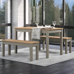Core Products Corona Linea 6 Seater Large Dining Table Bench Set Grey - Wilko - thumbnail 1