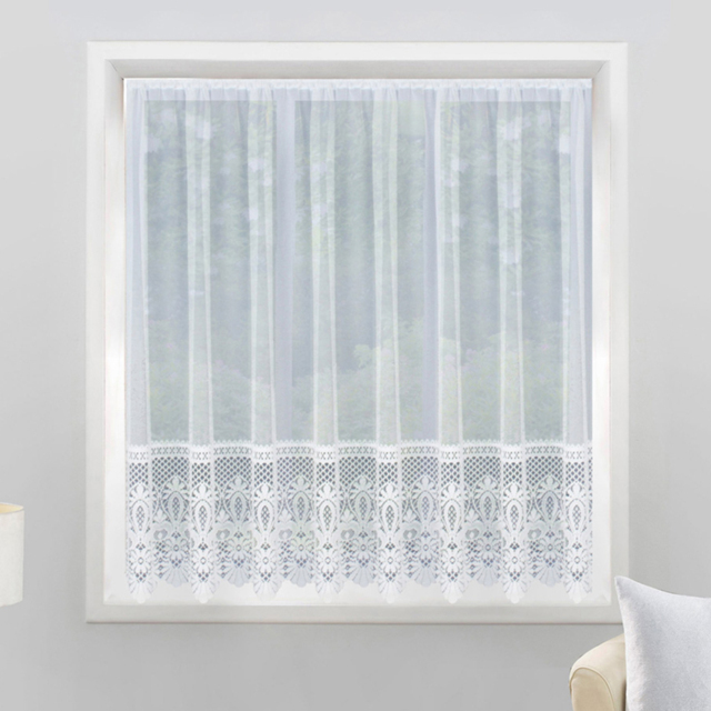 Tyrone Textiles Brazil White Pocket Header Net Curtain 200 x 114cm - Size: 114 x 200 x 1cm - Wilko - image 1