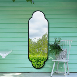 MirrorOutlet The Duplici Black Metal Double Arched Oval Outdoor Garden Wall Mirror 170 x 59cm - Size: 170 x 59 x 3cm - Wilko - thumbnail 7