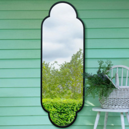 MirrorOutlet The Duplici Black Metal Double Arched Oval Outdoor Garden Wall Mirror 170 x 59cm - Size: 170 x 59 x 3cm - Wilko - thumbnail 3