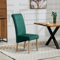 Artemis Home Rimini Set of 2 Green Velvet Fabric Dining Chair - Wilko - thumbnail 4