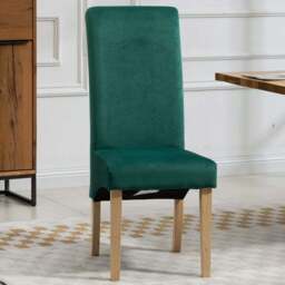 Artemis Home Rimini Set of 2 Green Velvet Fabric Dining Chair - Wilko - thumbnail 1