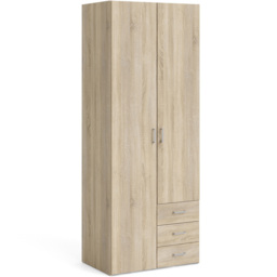 Florence Space 2 Door 3 Drawer Oak Wardrobe - Size: 2 Door, 3 Drawer - Brown - Furniture To Go - Wilko - thumbnail 3
