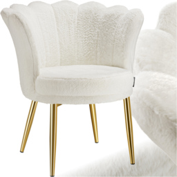 tectake Stella Cream and Gold Faux Fur Armchair - Size: Single - Wilko - thumbnail 3