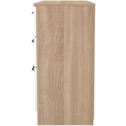 Crowndale Devon 6 Drawer Matt White and Bardolino Oak Wide Chest of Drawers Ready Assembled - White Matt & Bardolino Oak - Wilko - thumbnail 4