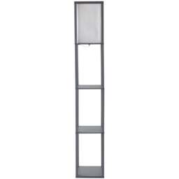 ValueLights Struttura 3 Shelf Fabric Shade Grey Shelving Unit Floor Lamp - Size: 159 x 26 x 26cm - Wilko - thumbnail 1