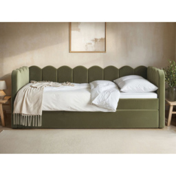 Flair Esme Cloud Khaki Velvet Day Bed with Trundle - Size: Single - Green - Wilko - thumbnail 6