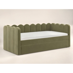 Flair Esme Cloud Khaki Velvet Day Bed with Trundle - Size: Single - Green - Wilko - thumbnail 3