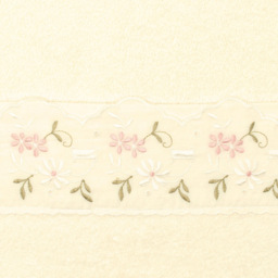 Velosso Charlotte Cotton Cream Bath Towel Set of 2 - Wilko - thumbnail 3