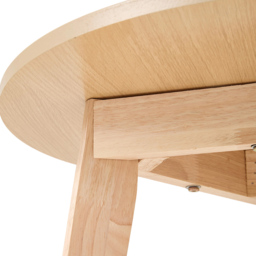 Living and Home 2-Tier Natural Round Wooden Coffee Side Table - Size: 60 x 48 x 48cm - Cream - Wilko - thumbnail 4