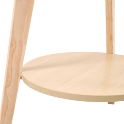 Living and Home 2-Tier Natural Round Wooden Coffee Side Table - Size: 60 x 48 x 48cm - Cream - Wilko - thumbnail 5
