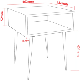 Core Products Galaxy Copper and Black Metal Bedside Table - Size: 55 x 45 x 35cm - Multi - Wilko - thumbnail 7