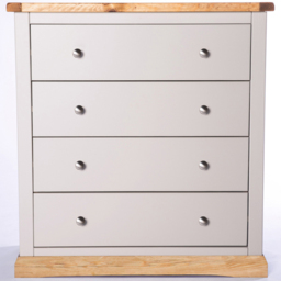 Bomporto 4 Drawer Light Grey Chest of Drawers with Chrome Knobs - Wilko - thumbnail 4