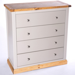 Bomporto 4 Drawer Light Grey Chest of Drawers with Chrome Knobs - Wilko - thumbnail 5