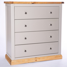 Bomporto 4 Drawer Light Grey Chest of Drawers with Chrome Knobs - Wilko - thumbnail 3