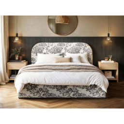 Flair Alba King Size Beige Tree Print Chenille Lift-Up Ottoman Bed - Wilko - thumbnail 5