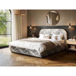 Flair Alba King Size Beige Tree Print Chenille Lift-Up Ottoman Bed - Wilko - thumbnail 6